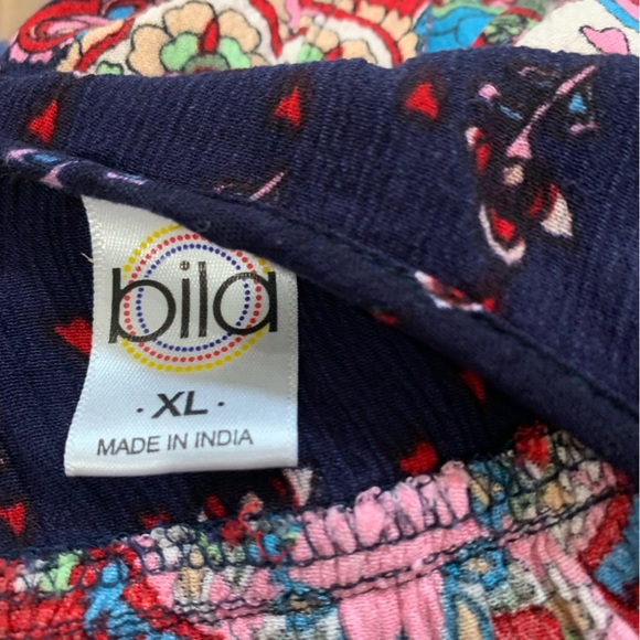 Bila Women's Multicolor Paisley Swing Top Sz XL Colorful Festival - Picture 3 of 4